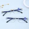 Frameless Presbyopia Eyeglasses Ultralight Square Frame Men's Reading Glasses Optical Eyewear Spectacle Lens Power +100 To +400