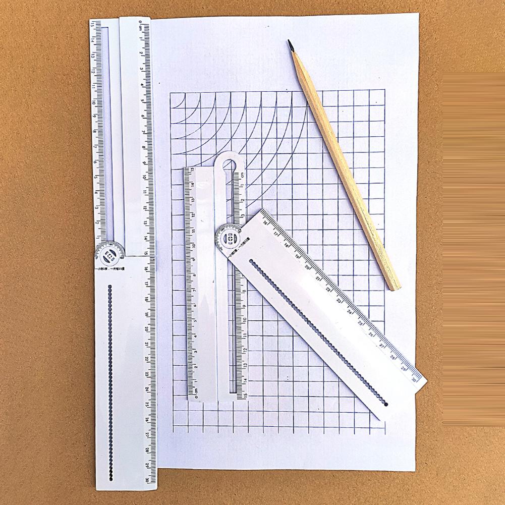 Folding Geometric Drawing Ruler Multifunctional Math Line Circular Drawing Geometry Template Angle Measure Drafting Ruler