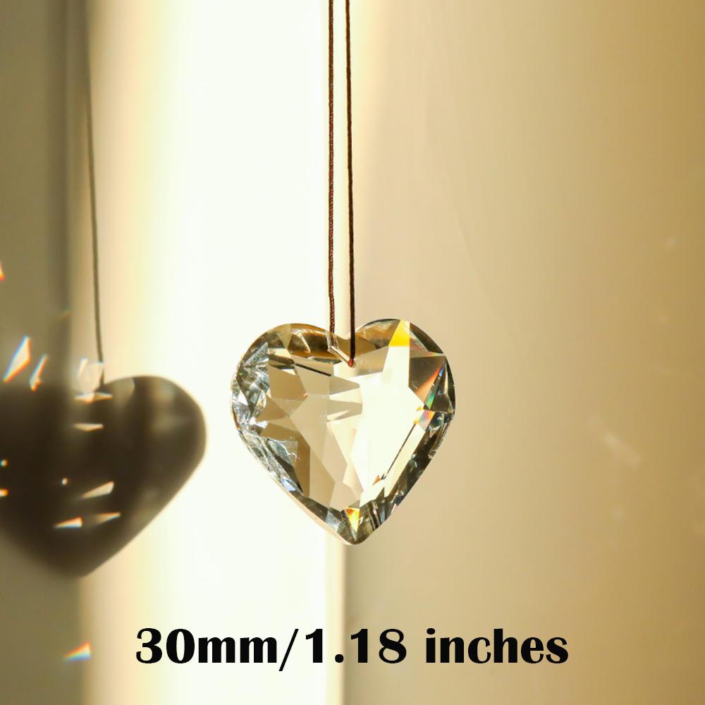 45mm Hanging Heart Suncatcher Prism Pendant Crafts for Home Office Garden Decoration Rainbow Maker Window Pendant 2025 Xmas Gift