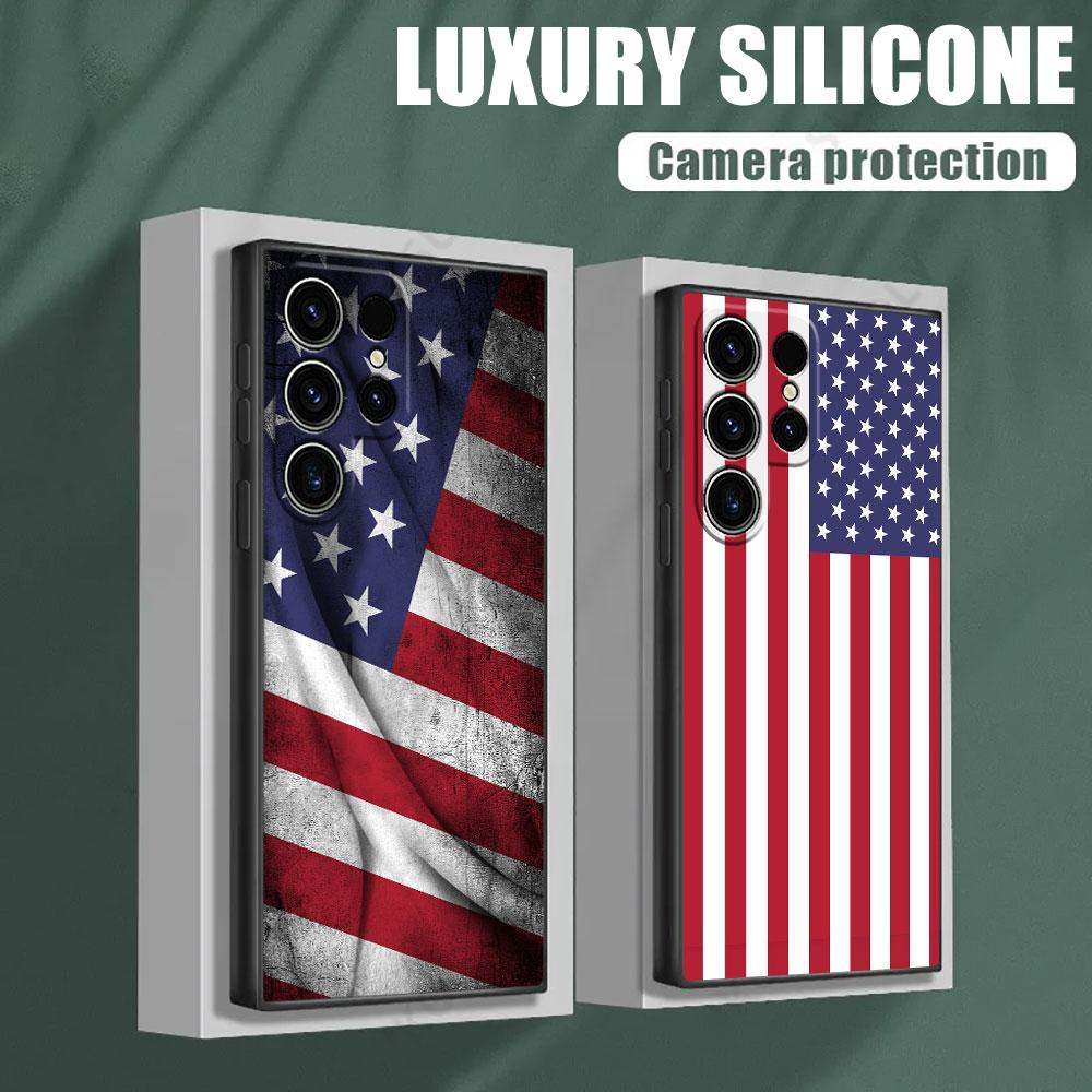 Американский флаг США Пятиконечная звезда Чехол S25 Ultra для Samsung Galaxy S25 S24 S23 S20 S21 FE S22 Ultra S10 Plus Мягкая крышка для телефона