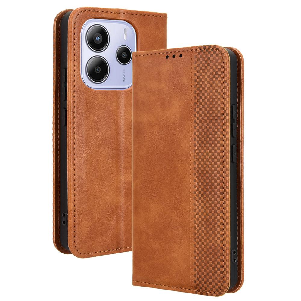 Флип-чехол для Xiaomi Redmi Note 14 4G кожаный чехол [Flip Vintage Leather] кошелек противоударный прочный ретро-чехол для телефона