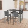 Day and Night - Day and Night Garden Table and High Stools 5 Pieces Gray Synthetic Rattan