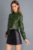 Genuine Lambskin Casual Stylish Women Green Shirt Stylish Handmade Leather