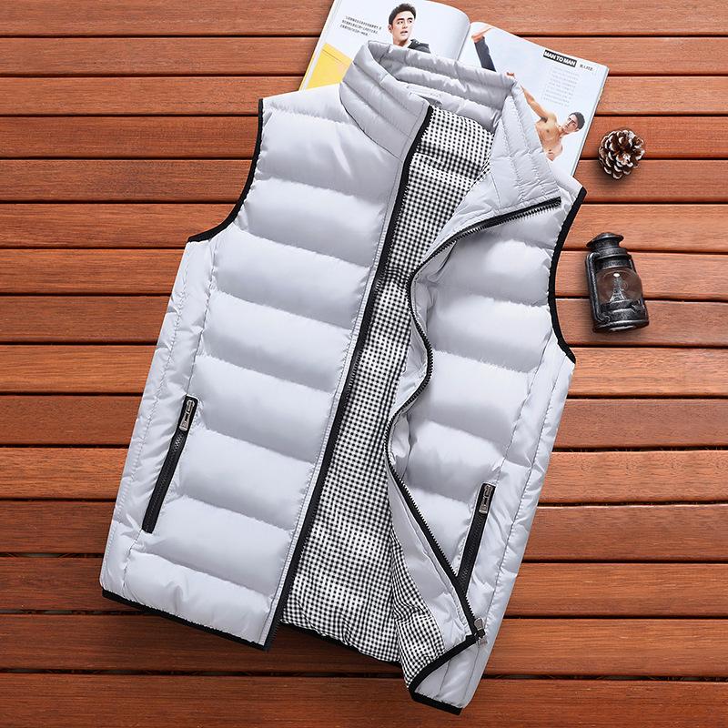 Winter Warm Men Fashion Slim Cotton Padded Vest Sleeveless Down Jacket