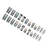 Black White Fake Nails with Flower Printed Reusable Long Lasting Press on Nails for Stage Performance Wear