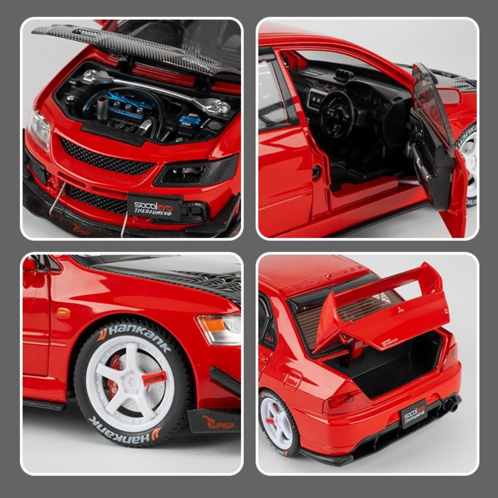 1:24 Митсубиси EVO9 GTR-R34 Игрушки Суперкары Модели Металл Литье под давлением Двери Открываются Оттянуть Назад Миниатюрный Спортивный Автомобиль Настольное Украшение