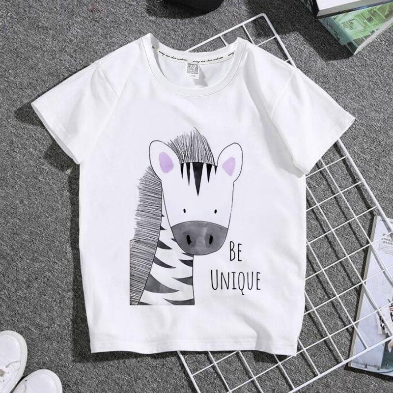 Fashion Breathable Tshirt for Boys Girls with Cute Animal Print And round Neck ParentChild Matching Personality Clothing