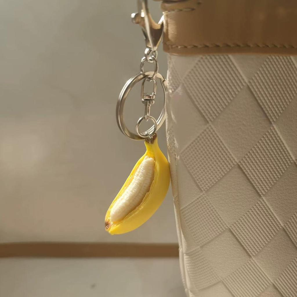 Relax with a Creative Handmade Banana Boat Pendant Keychain - Student Backpack Charm Ornament
