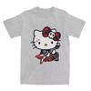 Unisex Hello Kitty Cute Cartoon Japanese Vintage Cotton Tops YK Basic Comfortable Summer Womens Tshirt Minnie Mouse Tops