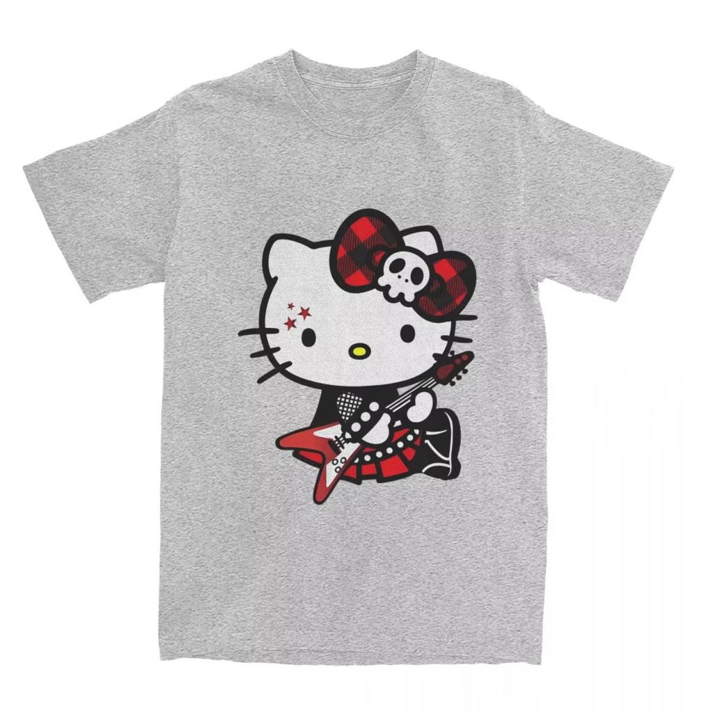 Unisex Hello Kitty Cute Cartoon Japanese Vintage Cotton Tops YK Basic Comfortable Summer Womens Tshirt Minnie Mouse Tops