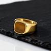 Печатка с камнем Тигровый глаз для мужчин, Кольцо из нержавеющей стали с коричневым натуральным камнем, Рок Панк Крутые Модные Ювелирные Изделия Подарок