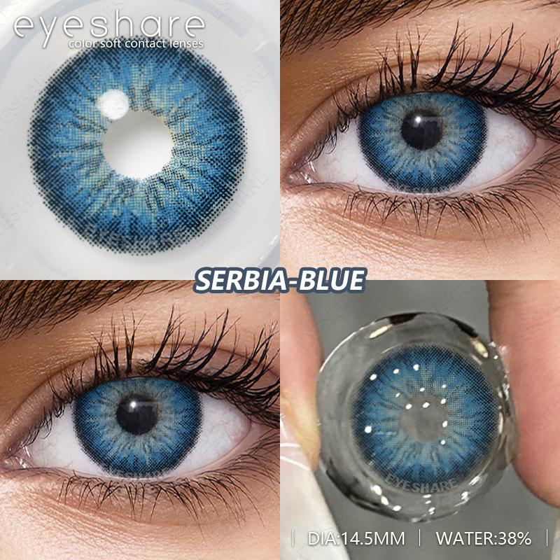 2Pcs Natural Green Colored Contacts for Eyes Blue Lenses Brown Eye Contacts Yearly Lens Makeup Gray Pupils Use for Eye