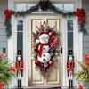Подвеска на дверь «Снеговик» с шарфом, Рождественский венок «Снеговик», Рождественский чехол на дверь «Снеговик» для дома, вечеринки, Рождественский декор
