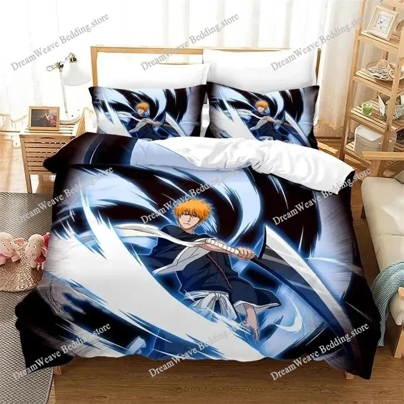 Аниме Bleach Kurosaki Ichigo Комплект постельного белья для мальчиков и девочек Twin Queen Size Пододеяльник Наволочка Кровать Дети Взрослый Домашний Текстиль Текстиль