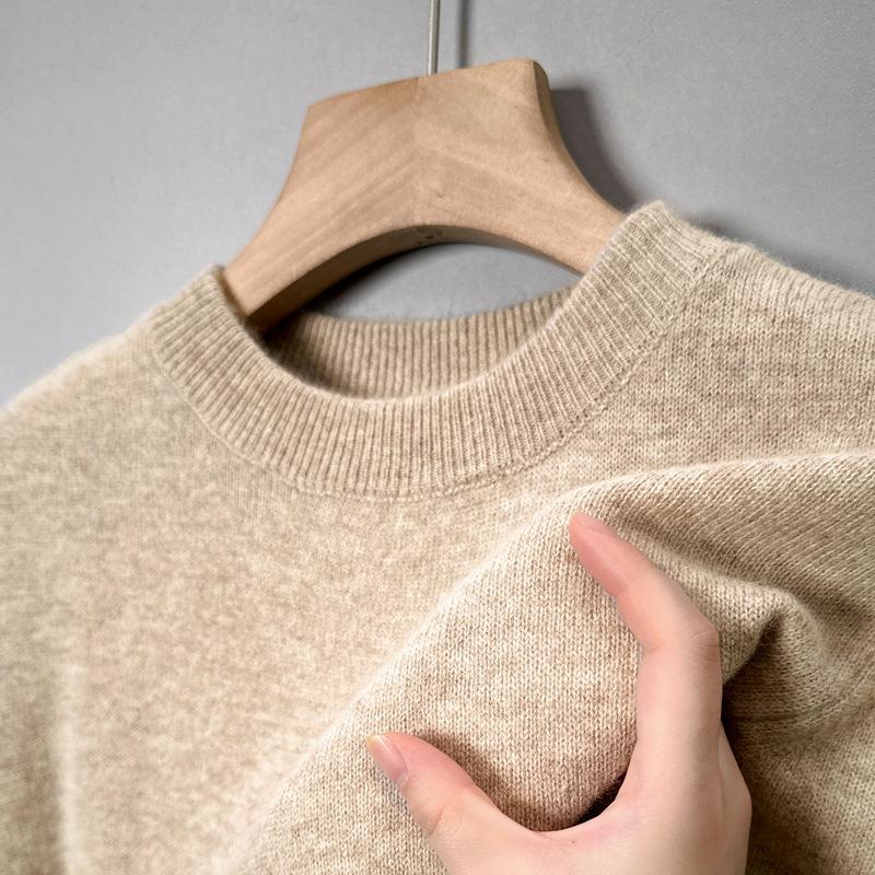 Autumn And Winter New Trendy Round Neck Men's Casual Solid Color Inner Warm Base Sweater Sweater Men's Clothing