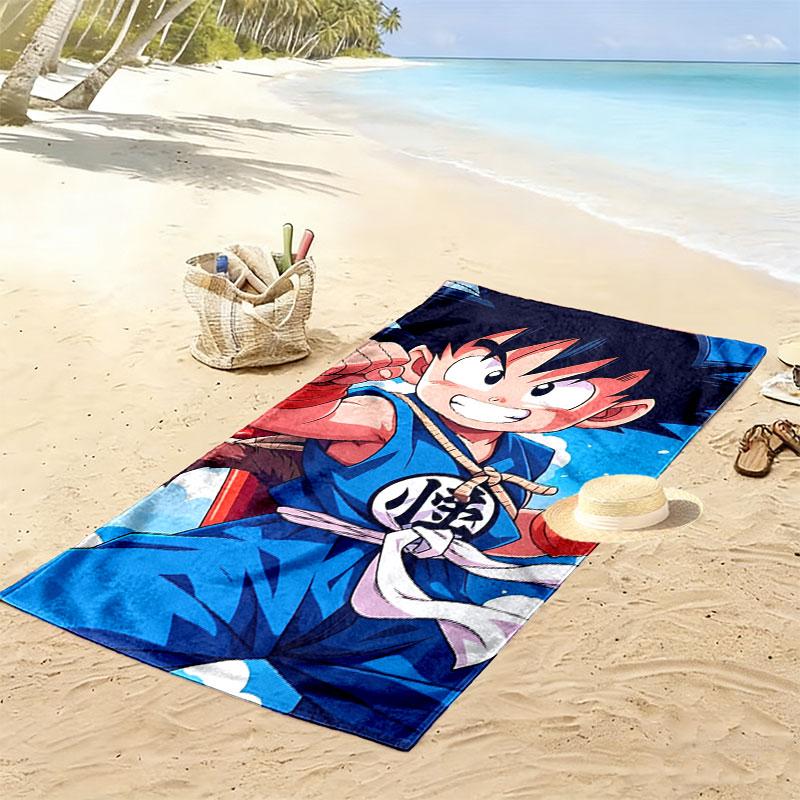 Dragon Ball Print Beach Towel, Large Soft Quick Dry Towel for Beach Camping Swimming
