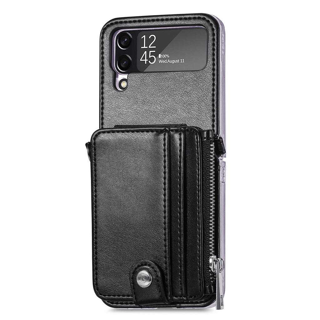 Full Protection Leather Wallet Case for Samsung Galaxy Z Flip 4 5G Flip4 Flip3 Flip 3 Zflip4 Card Pocket Mobile Phone Cover