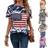 Женские футболки плиссированные с V-образным вырезом нарядные повседневные блузки с принтом с коротким рукавом летние топы свободного кроя