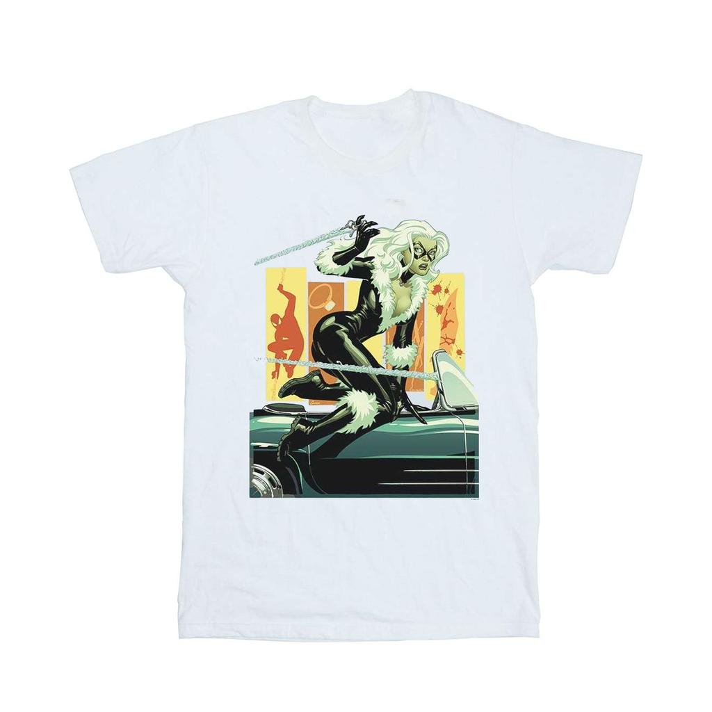 Marvel Mens Black Cat Car T-Shirt