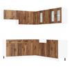 11 Piece Kitchen Cabinet Set Kalmar Rustic Wood Look Particleboard