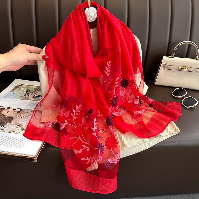 Luxurious Silk Blend Scarf - Soft, Breathable, Windproof, and Elegant Solid Color Shawl for Casual Travel, Beach, and Daily Wear