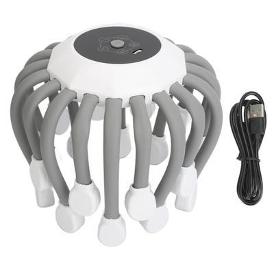 Электрический красный светодиодный массажер для кожи головы, снятие стресса, 5 режимов, 24 вибрационных контакта, массажер для головы, чесалка