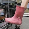 Модные женские резиновые сапоги, уличная обувь для ходьбы по воде в дождливую погоду, средней высоты, с утолщенной нескользящей подошвой, женская обувь для воды, резиновая обувь, обувь для ходьбы по воде, галоши