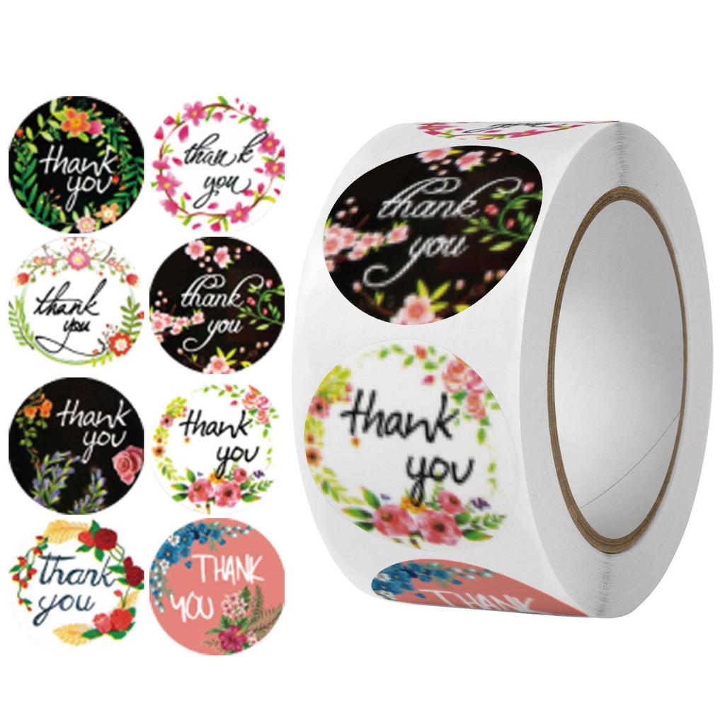 500 Self-Adhesive Thank You Dessert Stickers - Cartoons, Weddings, & Baking Seals for Children