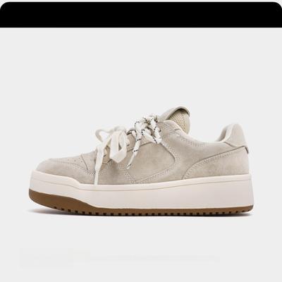 Улица. Мюррей~ Маленькие белые туфли Женские Весна Новые На толстой подошве Увеличивающие рост Круглый носок Универсальные Повседневные Кеды Женские Тренд