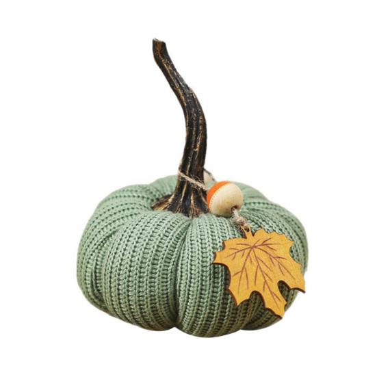 Mini Knit Pumpkins Desktop Ornaments Autumn Fabric Artificial Pumpkin Crafts for Fall Thanksgiving Harvest Festival Halloween Home Decor