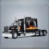 Игрушечная модель тяжелого грузовика Peterbilt 389 в масштабе 1/24, литая модель из сплава, со звуком и светом, модель грузовика с инерционным механизмом, игрушка для мальчика, детская подарочная коллекция