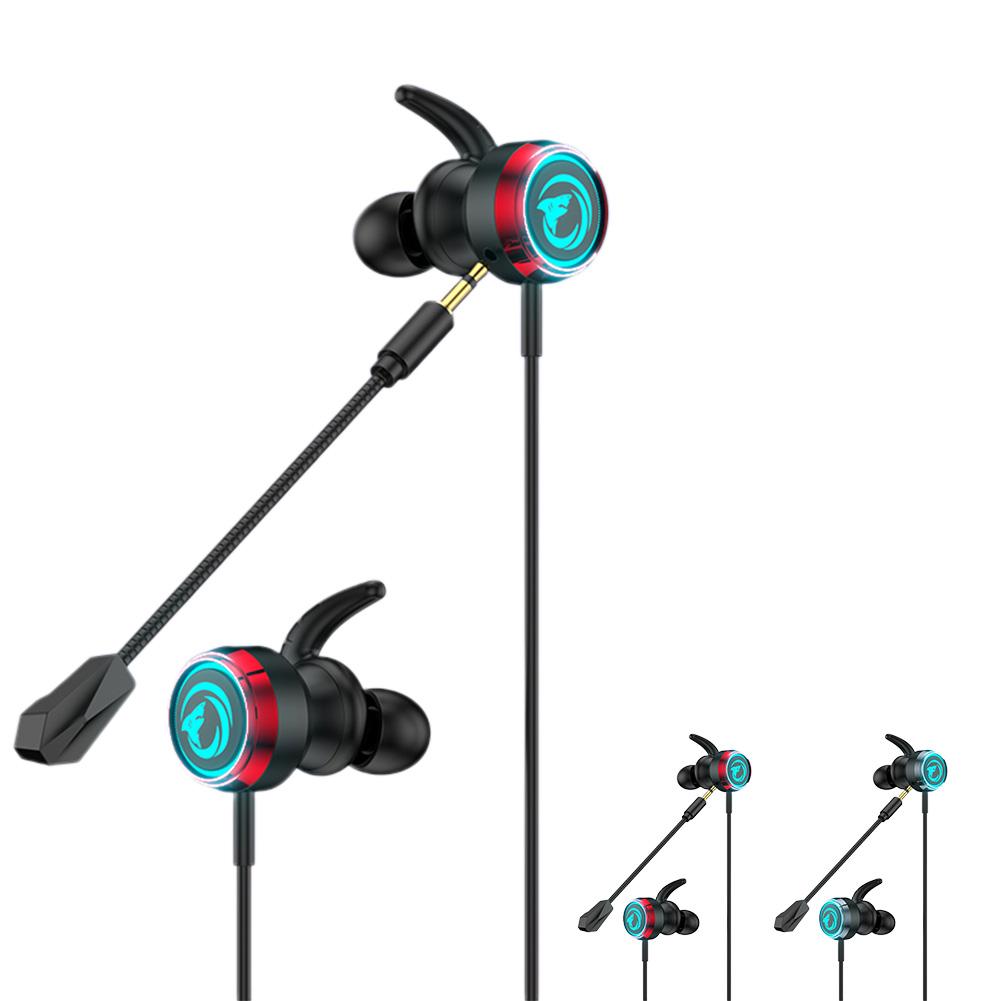 Wired In-ear Gaming Headset With Mic Stereo Bass Gaming Earphone With RGB Light Compatible For Laptop Cellphone PC