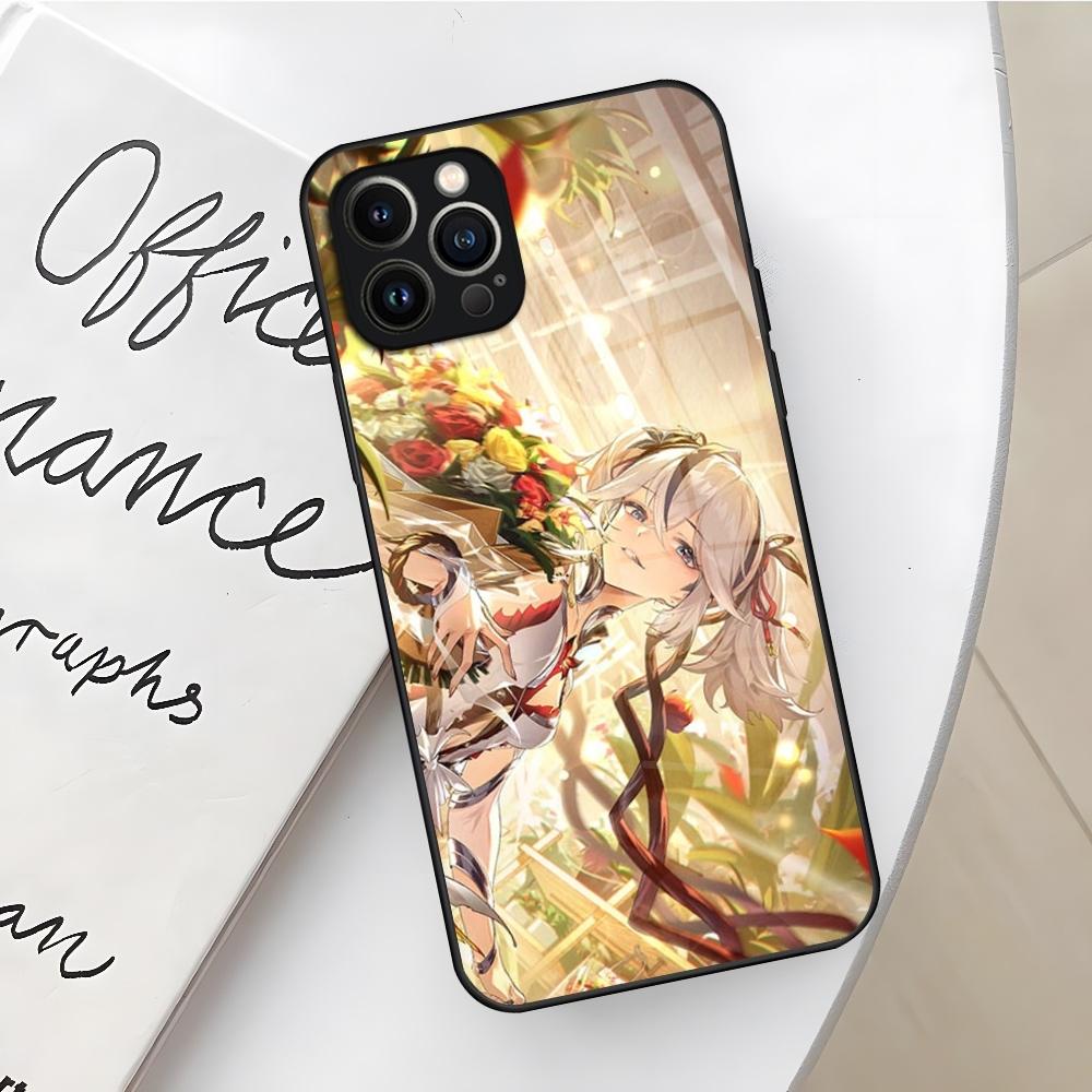 Чехол для телефона Wuthering Waves для iPhone 16 15 14 12 11 13 Pro Max Mini X Xr Xs Se 8 Plus Стеклянная крышка