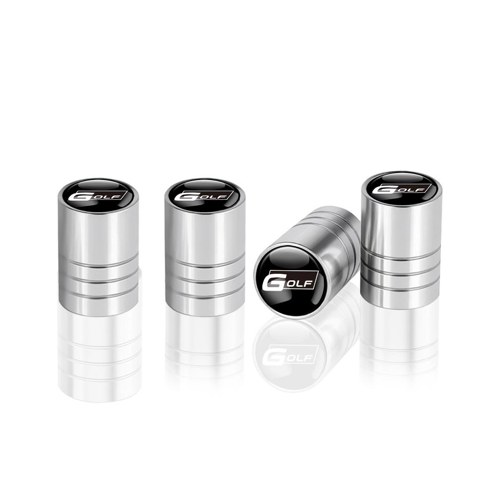 4Pcs Car Aluminum Metal Wheel Tire Valve Caps Stem Cover For Volkswagen VW R Polo Passat Rline Golf Tiguan Jetta GTI ID.3 Touran zr8