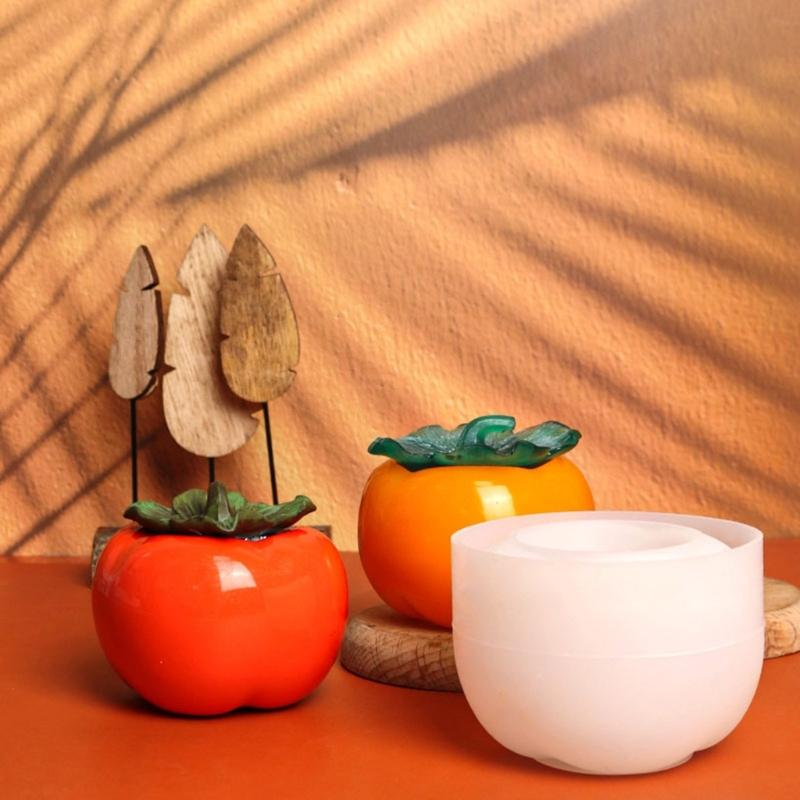 2Pcs Epoxy Crystal Resin Silicone Molds Birthday Persimmon Jar Storage Box Mold for Home Decoration Jewelry Storage