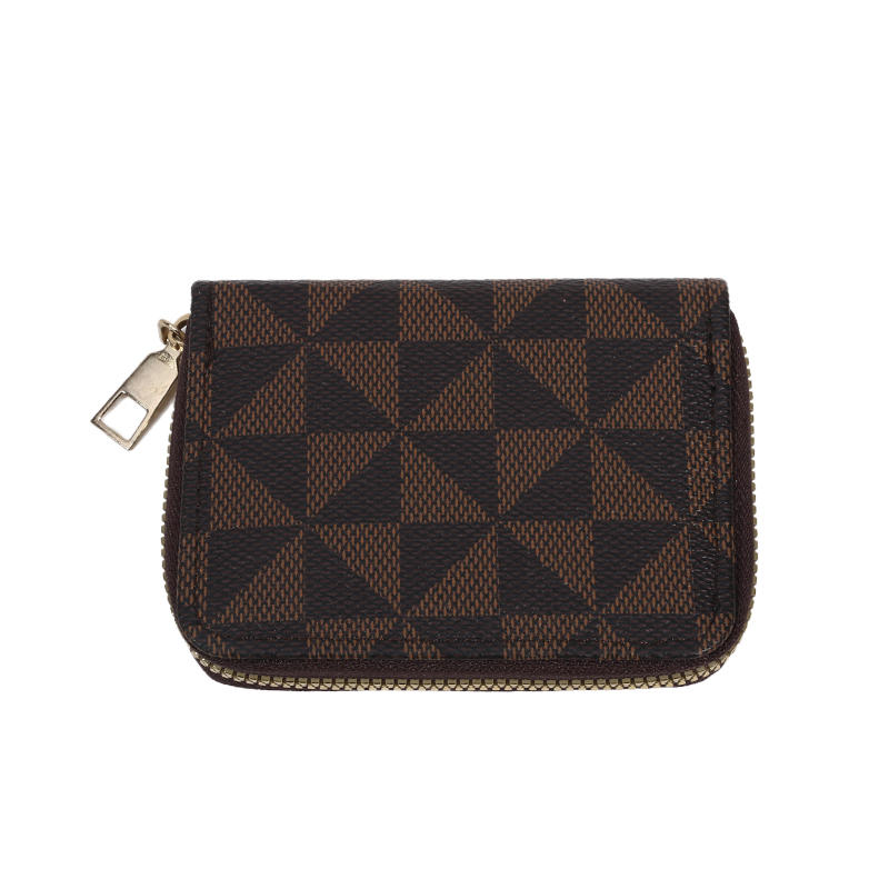 Портативная сумка-карман для карт на молнии с ретро-принтом, женский короткий кошелек, многофункциональный, высококачественный, портативный, женский, с удостоверением личности, кредитной картой, нулевой кошелек