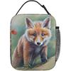 Fox Lunch Box Изолированная многоразовая сумка-холодильник для обеда для женщин, девочек, мальчиков, работы, пикника, походов