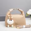 Handbag Cute Pendant Shoulder Bag Solid Color Texture Women's Bag High-end Messenger Bag