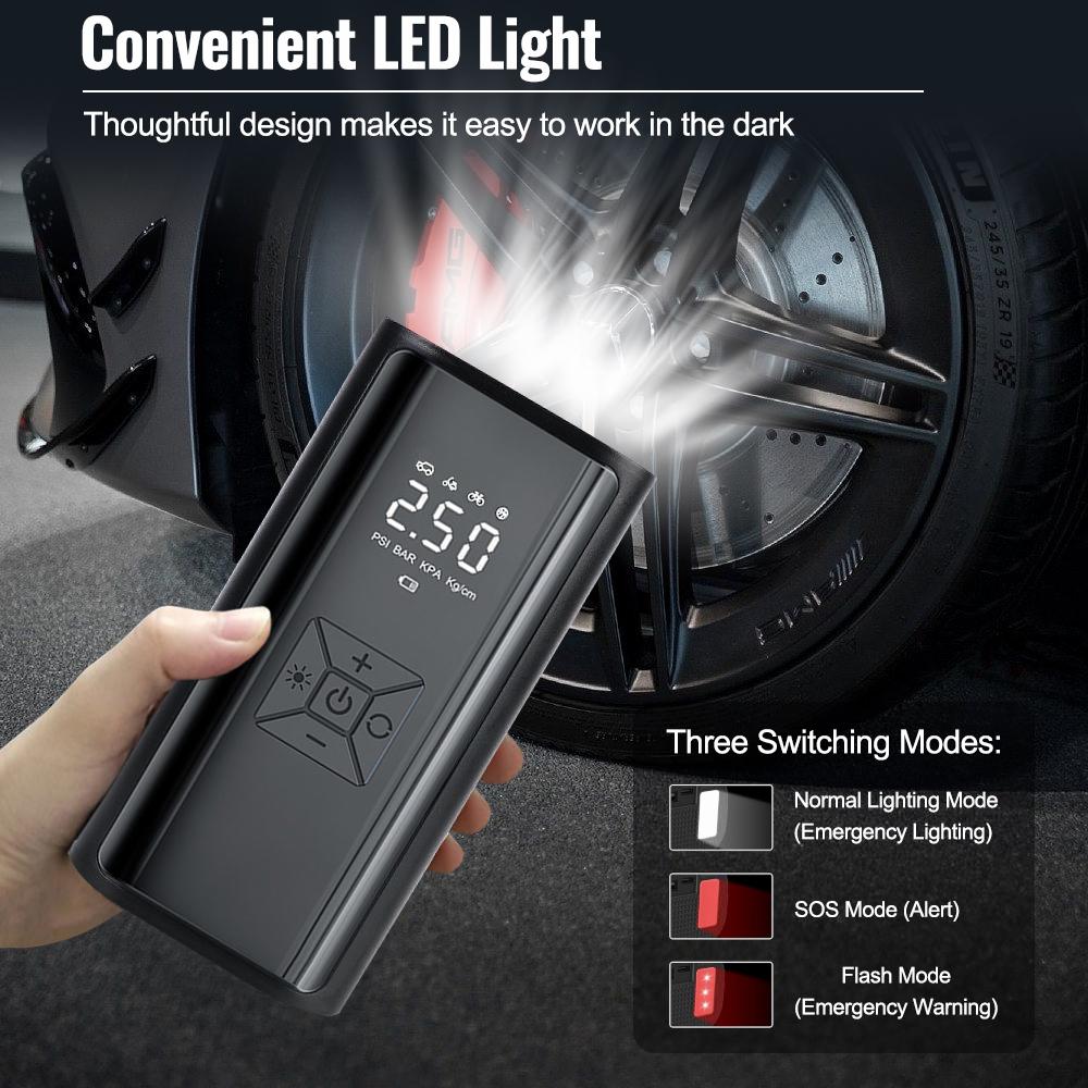 LCD Display 150PSI 120W With LED Light Tire Inflator Air Pump Wireless Digital Portable Tire Pressure Gauge Air Compressor