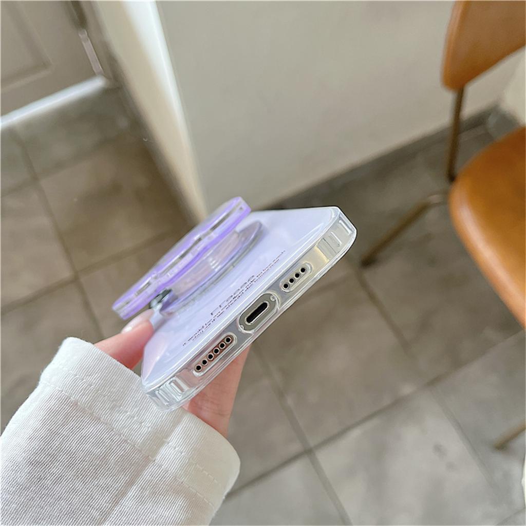 Модный фиолетовый магнитный чехол для телефона iPhone 16 Pro 14 15 Pro Max с подставкой, держателем. Милые чехлы для Magsafe