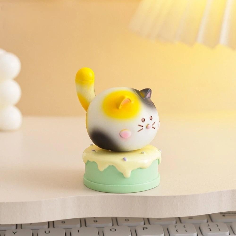 Exquisite Siamese Cat Statue Multicolor Table Ornament Cute Kitty Rotating Figurine Car Ornaments