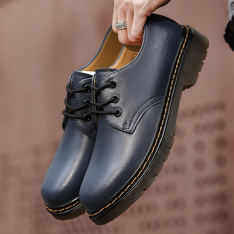 Весенний Инструментарий Ботинки Martin Кожаные Инструментарий для Пары Круглый Носок Низкие Мужская И Женская Уличная Обувь