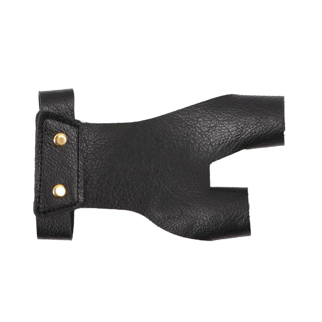 Archery Glove 2 Finger Guard Faux Leathers Shooting Protective Gear for Left and Right Hand Archer Archery Finger Guard