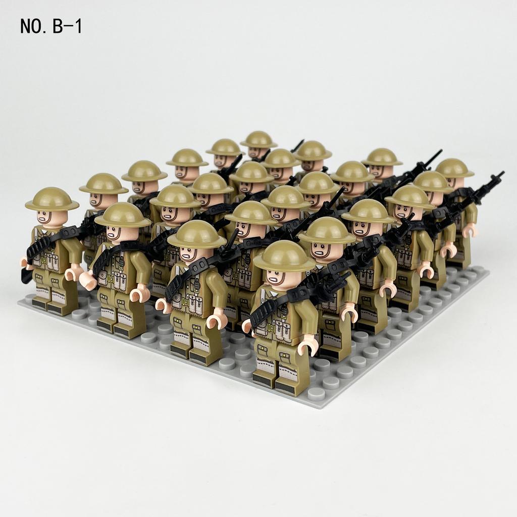 World War II Army Set Children's Building Blocks for Military War Scenes