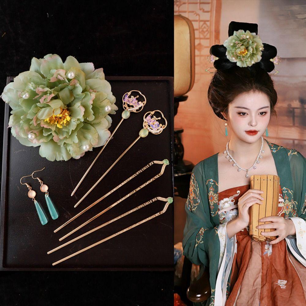 1 Набор Классическая Древняя Палочка для Волос Жемчужный Цветок Гребень для Волос Ханфу Аксессуары для Волос