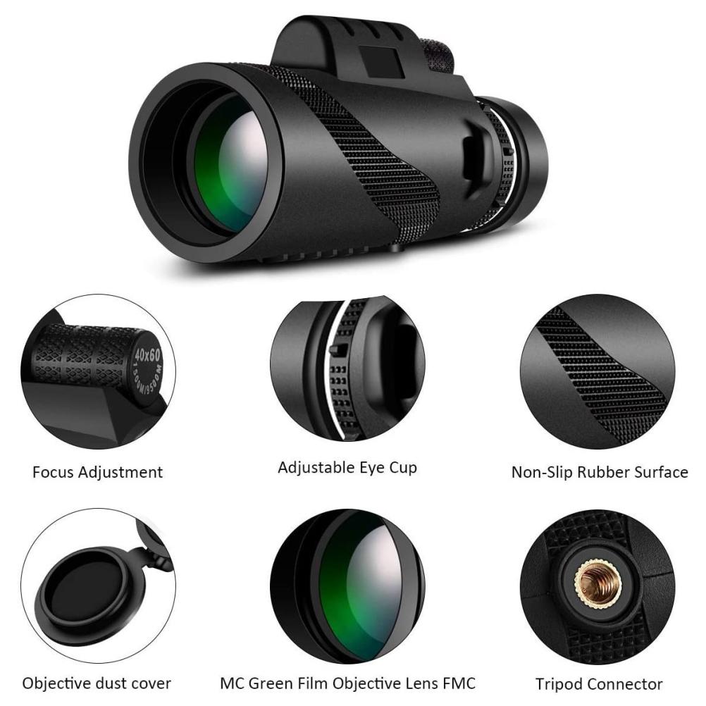 80X100 Monocular Telescope with Low Night Vision High Powered Monocular Scope for Birds Wildlife