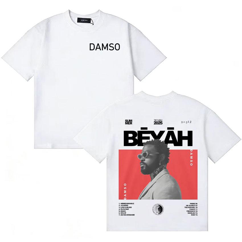 Певец Damso Летний Альбом Футболка Мода Оверсайз Уютная Готическая Футболка с Коротким Рукавом Унисекс Женская Ретро Эстетика Уличная Одежда