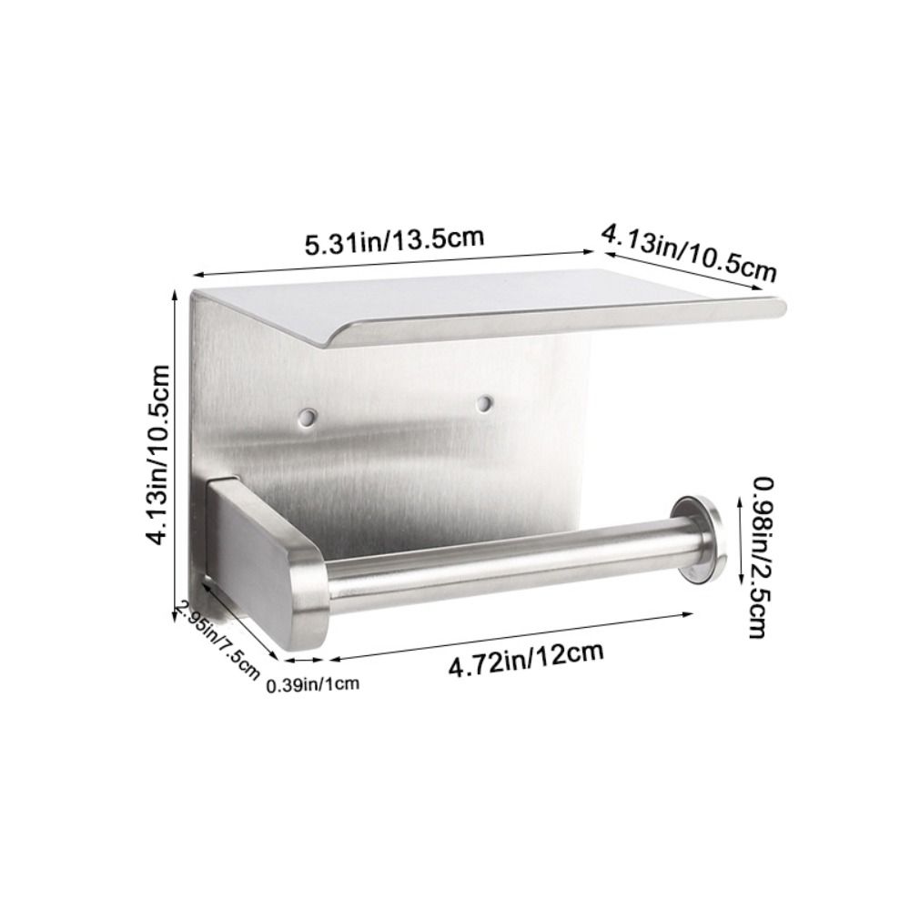 Держатель для туалетной бумаги без сверления Серебряный держатель для бумажных полотенец Практичный держатель для рулонов полотенец Главная