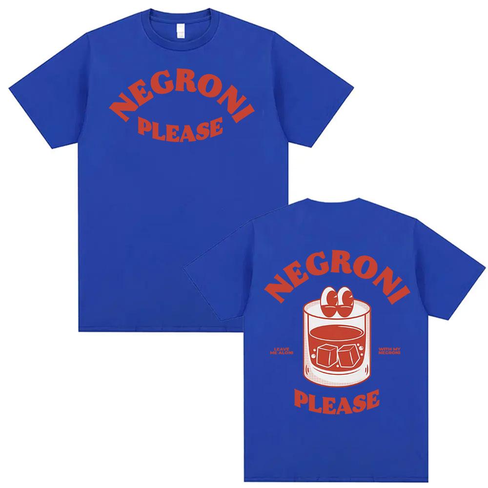 Negroni Please Cartoon Meme T Shirt Funny Cocktail Drink Cute Graphic T Shirts Men Women Hip Hop Summer Short Sleeve Tshirts