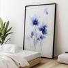 Delikatne Niebieskie Kwiaty Delikatne Niebieskie Kwiaty, 30X40 Cm, Rama Aluminiowa Czarna, Papier Matowy 230 Gsm